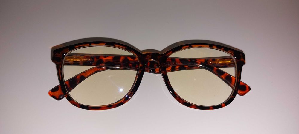 Okulary zerówki brązowe panterka