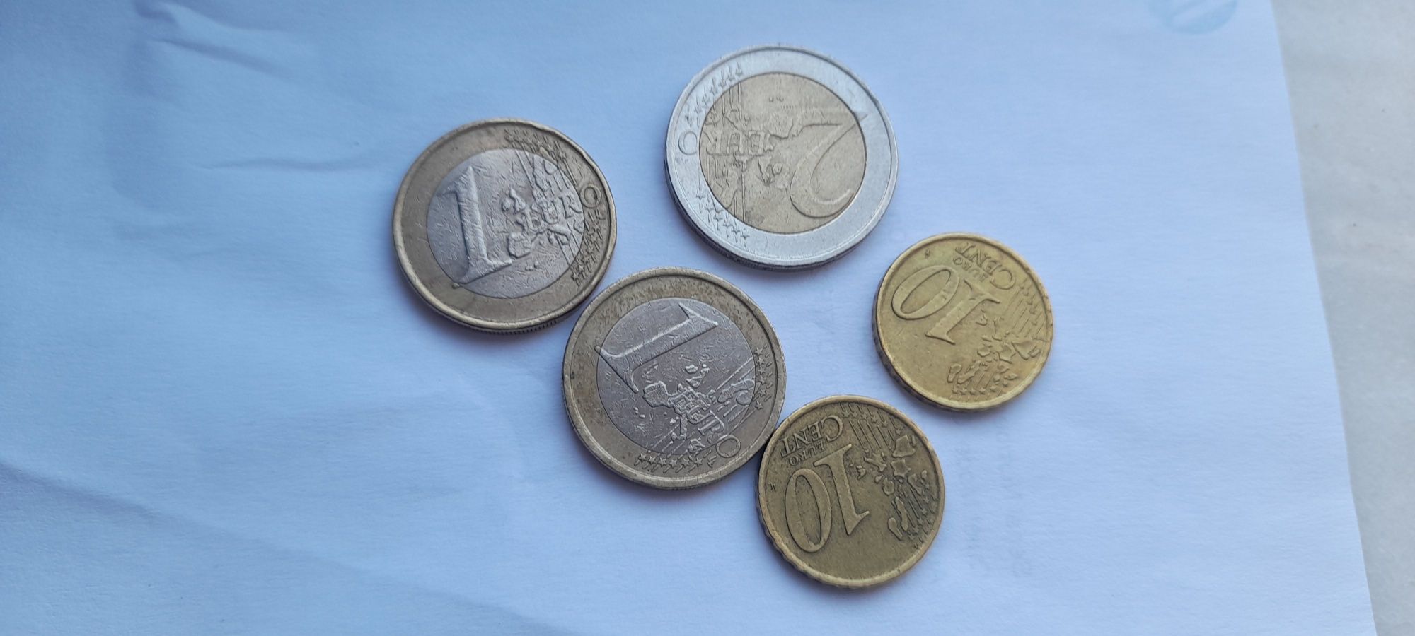Moedas 2 euro 1 euro 10 cent