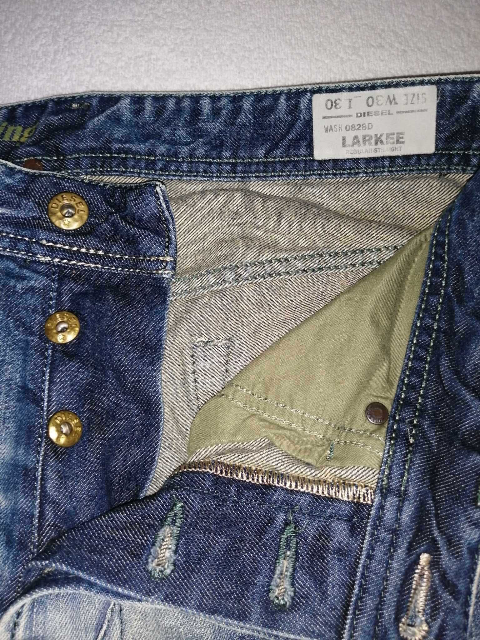 DIESEL Jeans Larkee Spodnie Męskie W30 L30 Dżinsy Oryginalne Bawełna