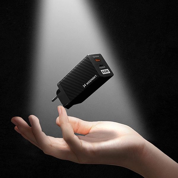 Ładowarka Sieciowa GaN 65W z portami USB, USB C wspiera QC 3.0 PD czar