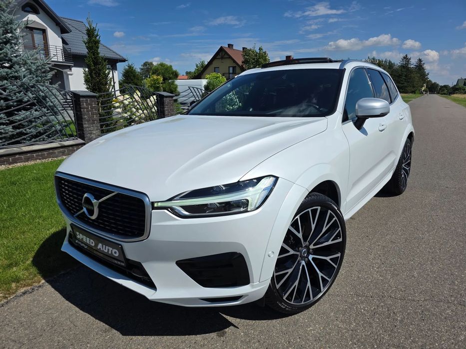 Volvo XC 60 R-design, biała perła, dach panoramiczny, kamera parkowania, alcantara