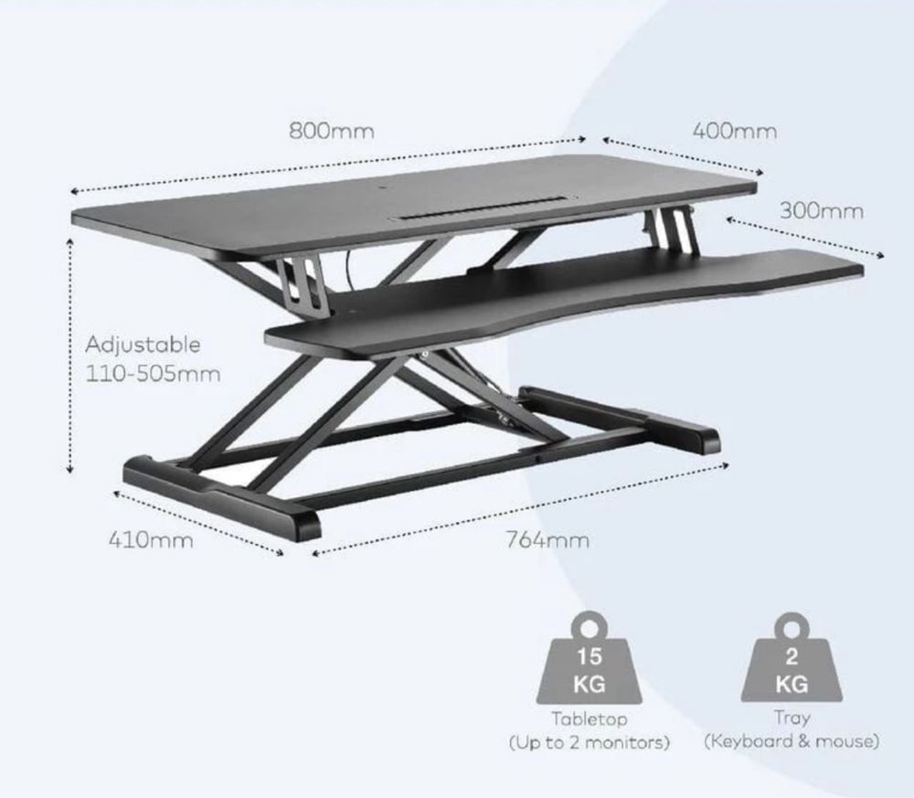 Regulowana podstawka na biurko na monitory laptop / stojące biurko