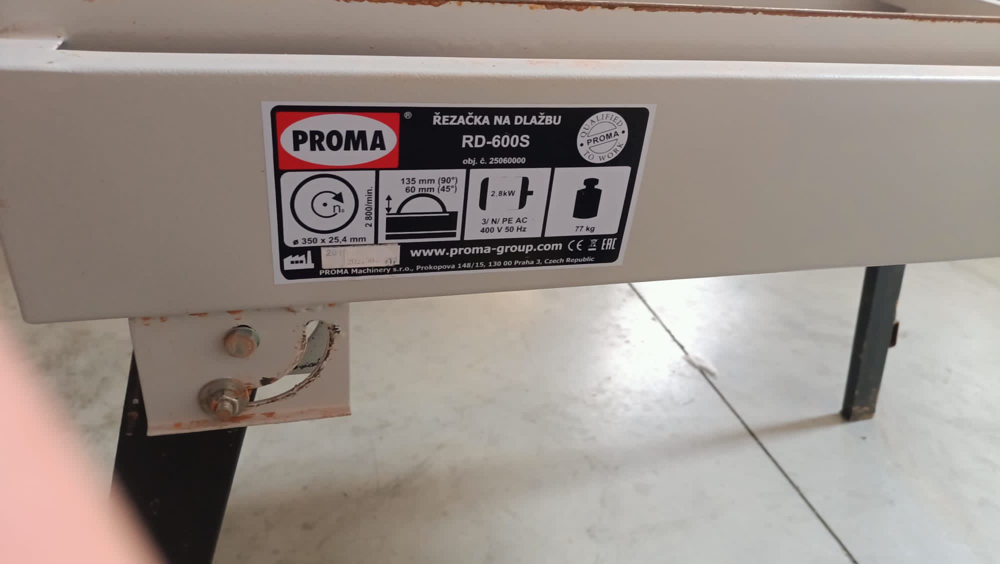 Przecinarka do glazury i kamienia PROMA RD-600S