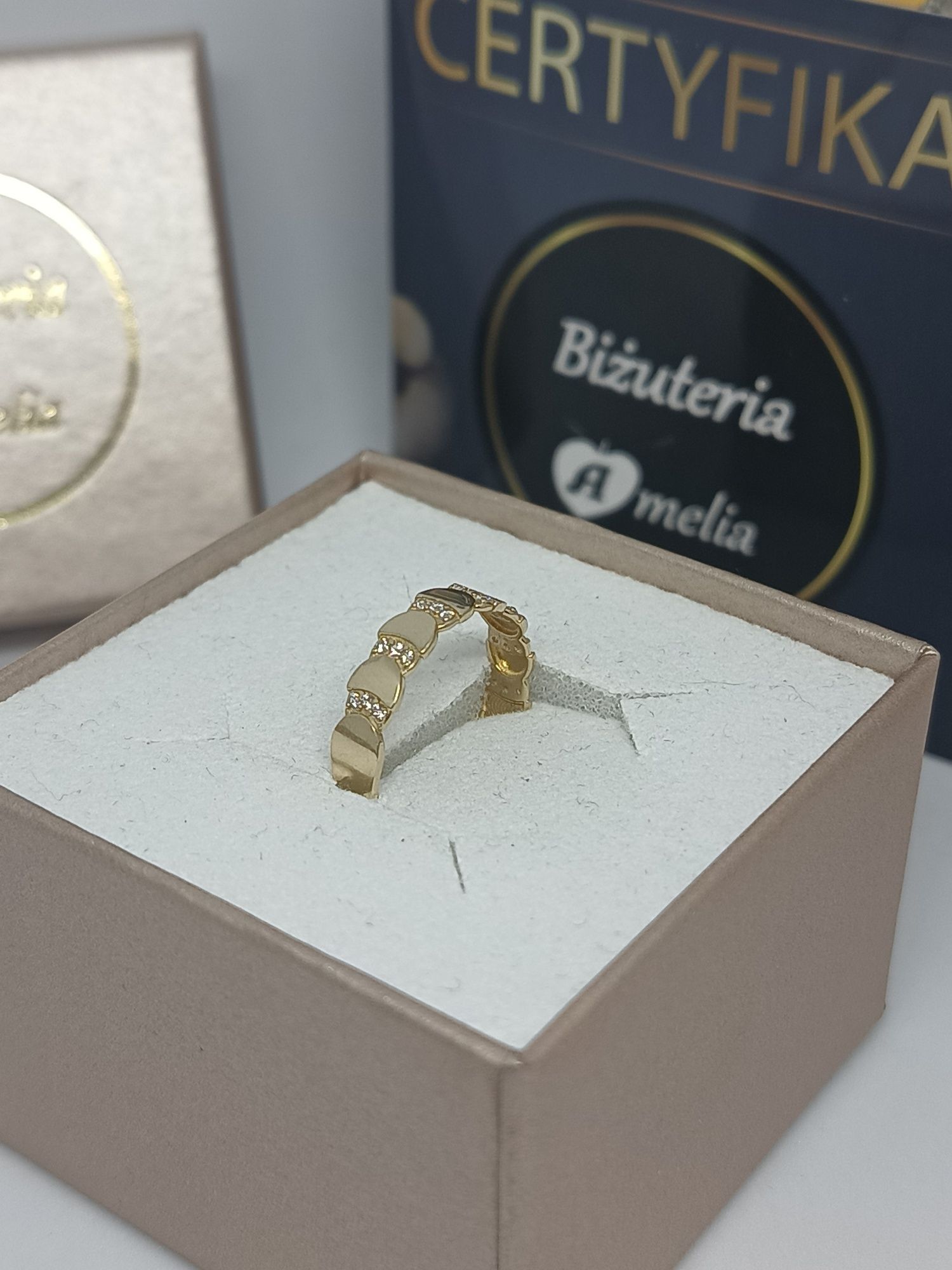 Oryginalny złoty pierścionek/obrączka żółte złoto pr 585