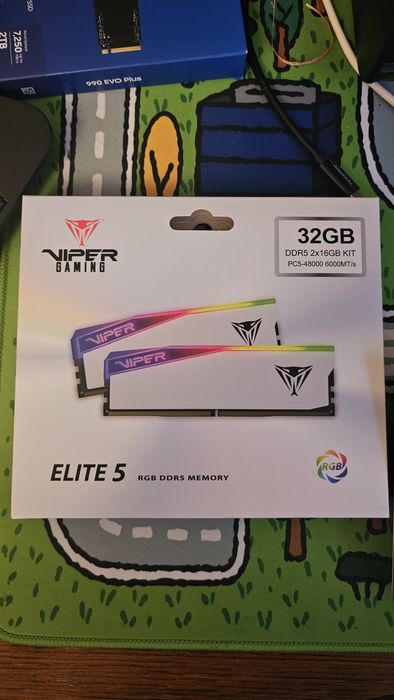 RAM DDR5 Patriot 32GB (2x16GB) 6000 CL30 Viper Elite 5 RGB białe biały