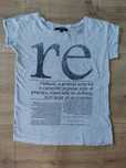 Bluzka damska koszulka t-shirt oversize XS S 36 z nadrukiem gazeta