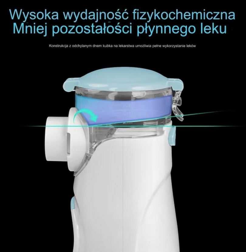 Inhalator Nebulizator Siateczkowy Cichy (35 DB)dla dzieci i dorosłych