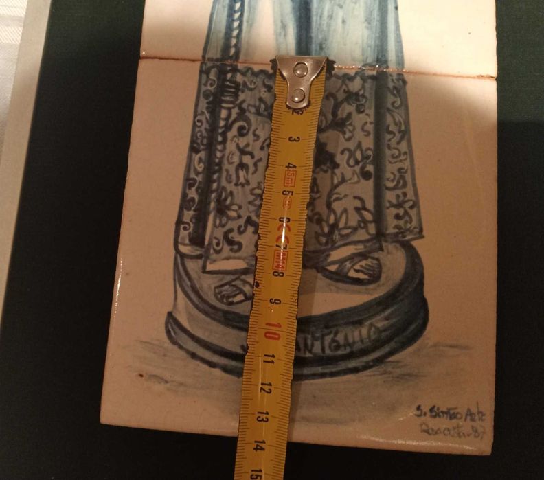 Vintage Painel 3 Azulejos Santo Antonio Assinado