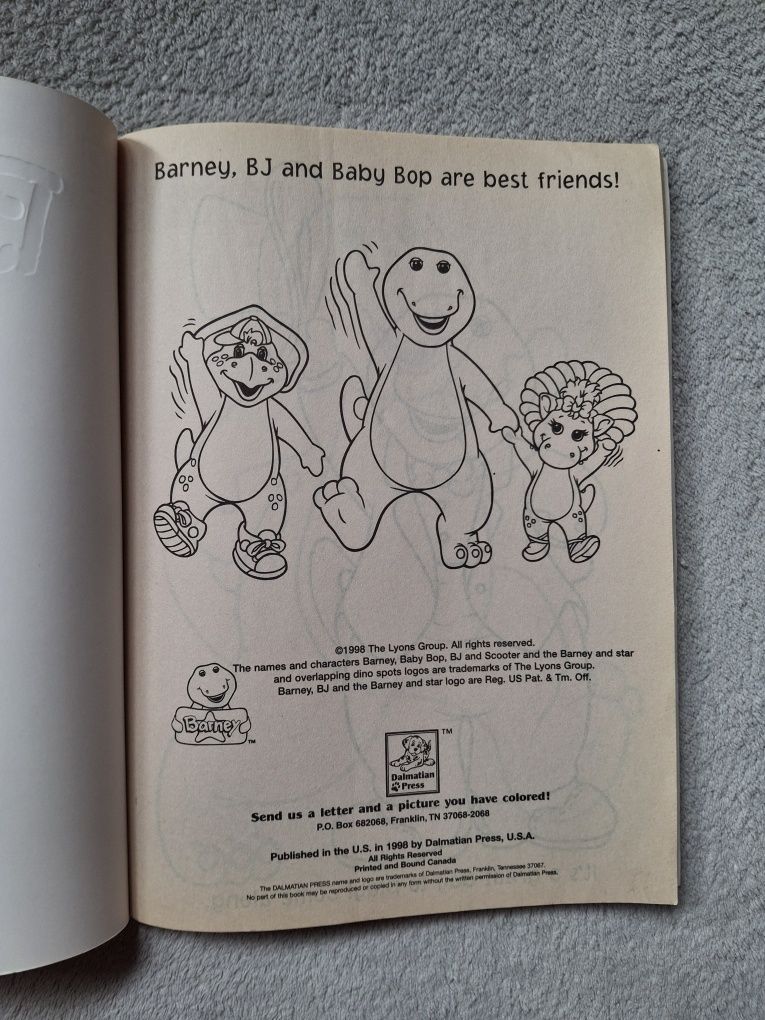 Kolorowanka Książka "Barney"