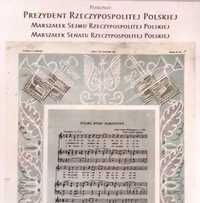 Zapis  Mazurka Dąbrowskiego rama 1935 Polski Hymn Narodowy Reprint