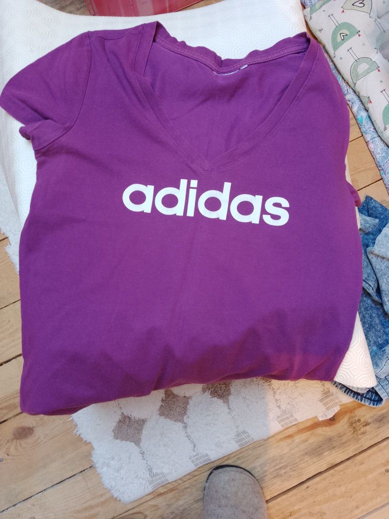 Oryginalny t shert Adidas fioletowy rozm 40