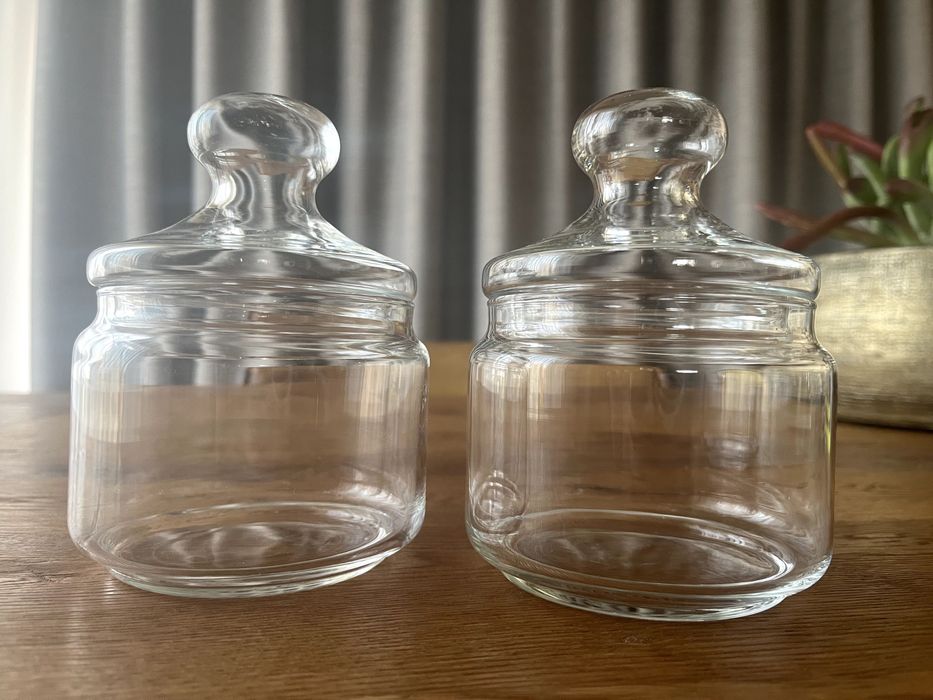 2x słoje szklane Pojemnik z pokrywką słoik apteczny dekoracja Vintage