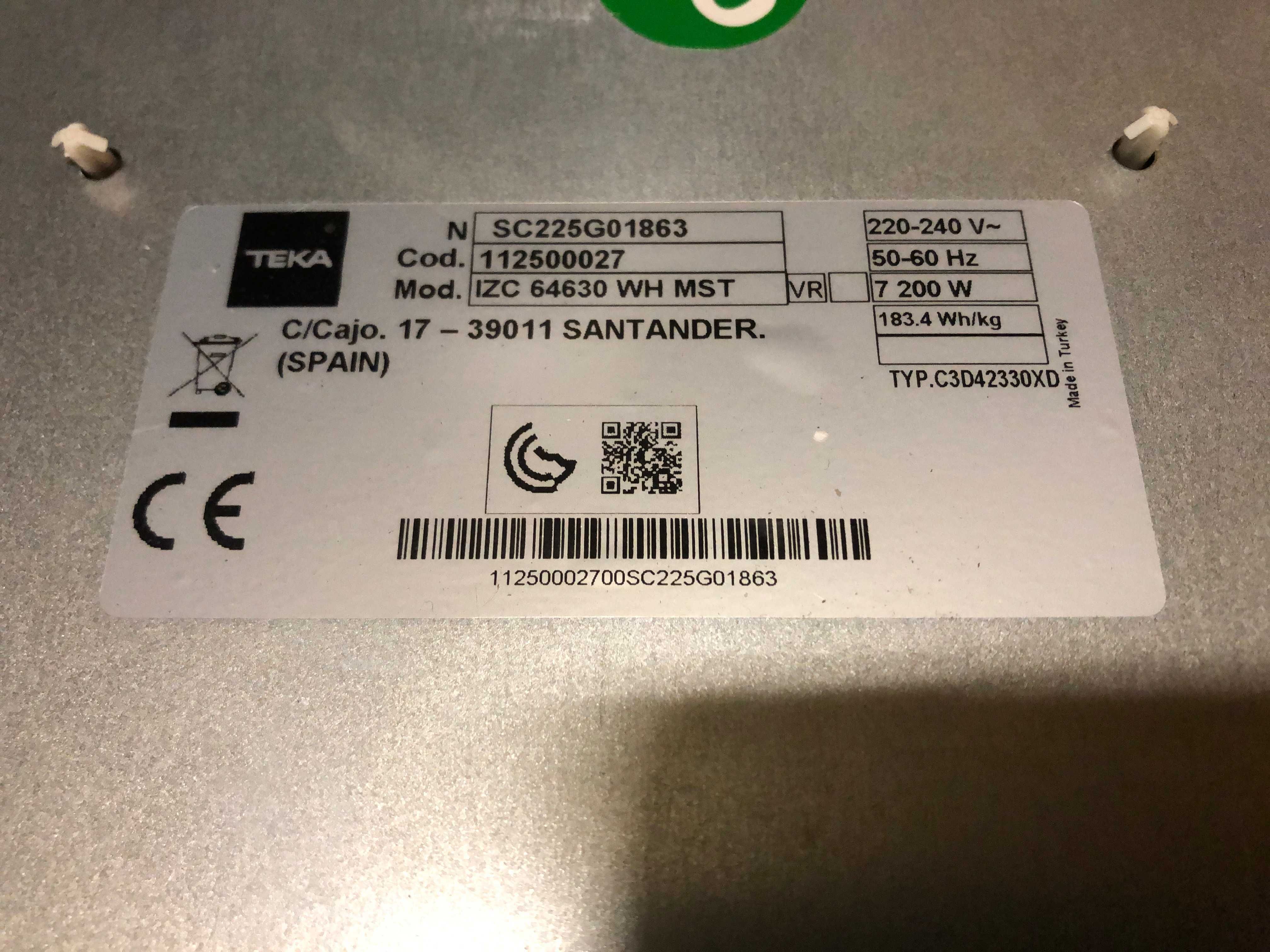 Biała płyta indukcyjna do zabudowy Teka IZC 64630 WH MST