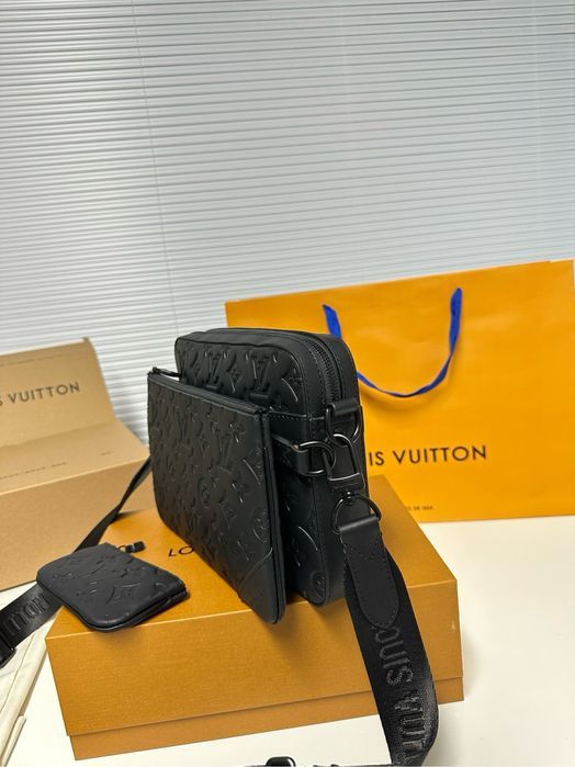 Louis Vuitton trio 3v1 messenger сумка кожаная черная 3в1