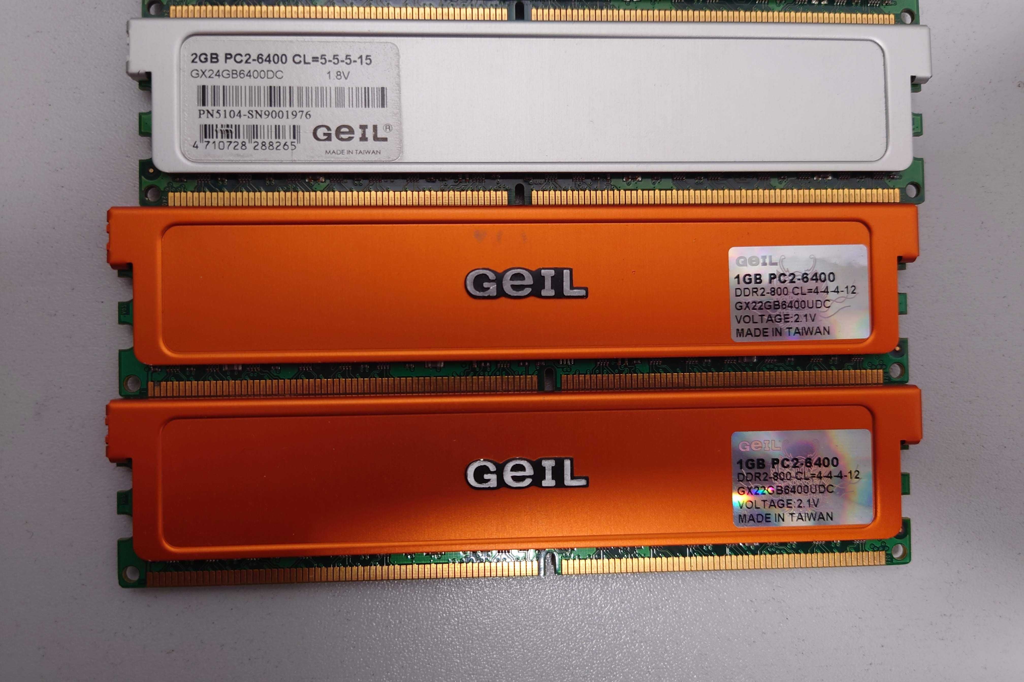 RAM gaming DDR2 Geil 2GB 2x 1GB 800MHz PC2-6400 CL4