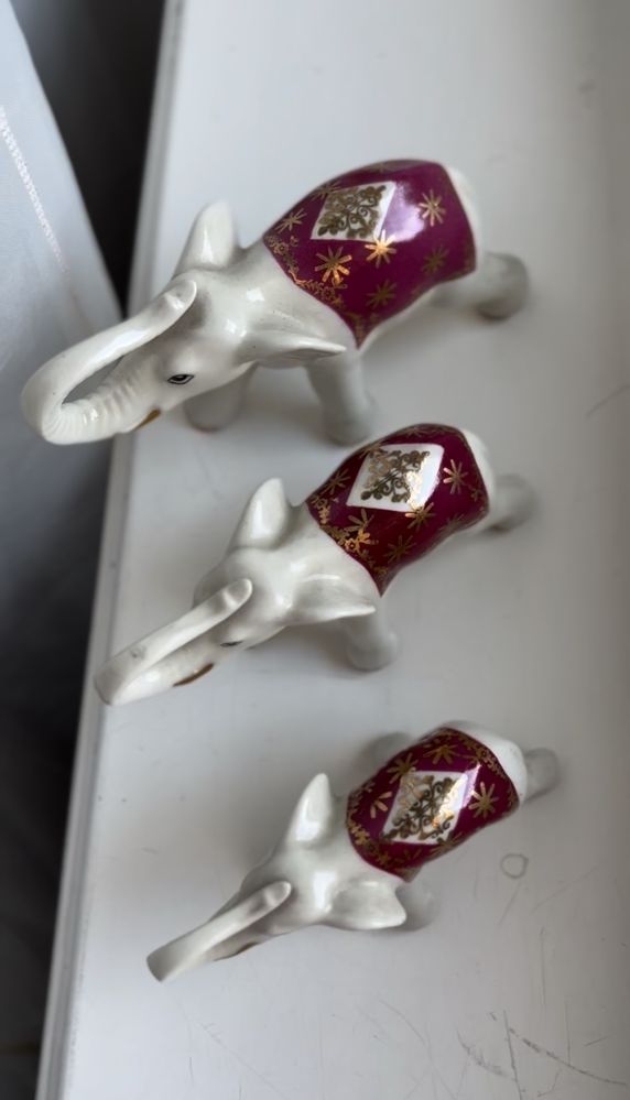 Słoniki stara porcelana