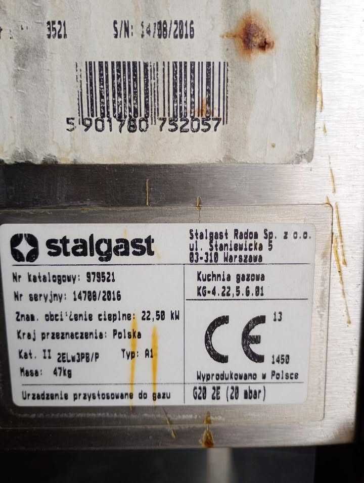 Piec gazowy 4 palnikowy z półką