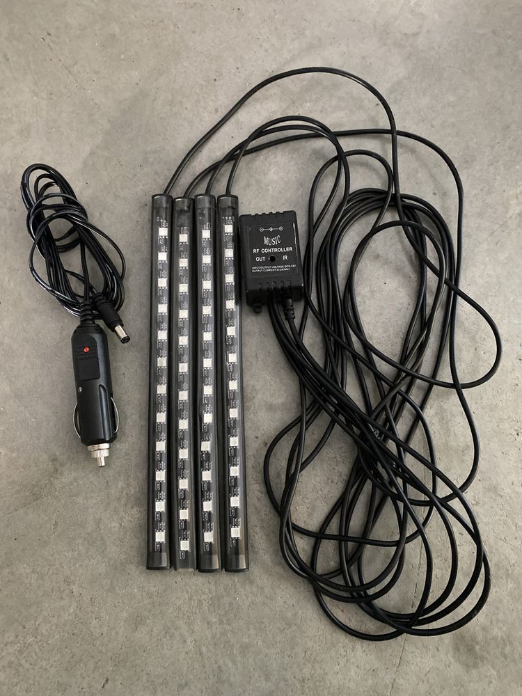 car audio NEONY LED do rytmu muzyki x4 taśmy do auta lub pod samochód
