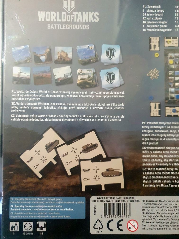 Gra planszowa World of Tanks Battlegrounds. Oryginalna, nowa.