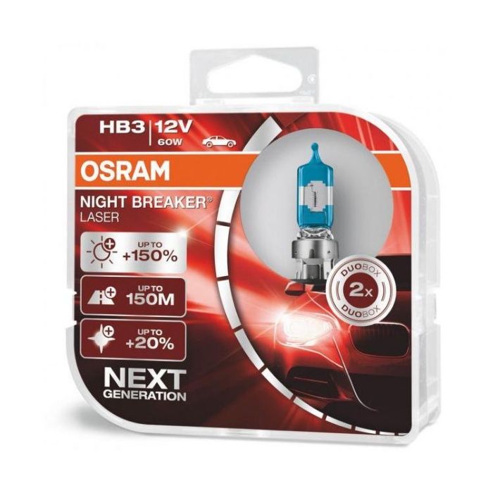 Lâmpadas Osram Night Breaker Laser Next +150% H1/H3/H4/H7/H8/H11/HB3