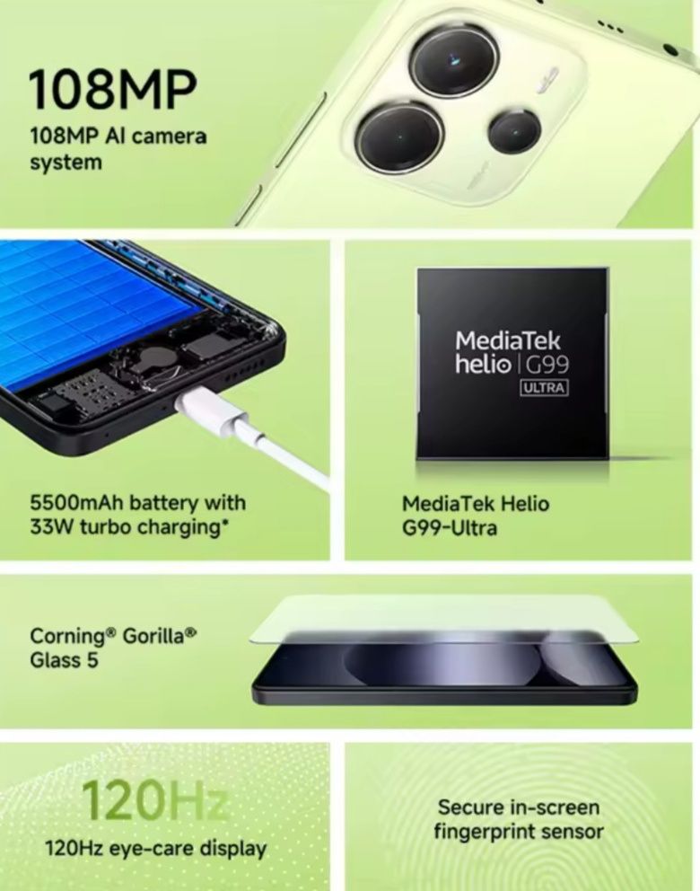Xiaomi Redmi Note 14 8/256 з NFC Зарядка в комплекті+чохол