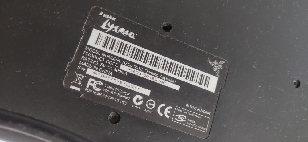 Teclado Razer Lycosa gaming keyboard