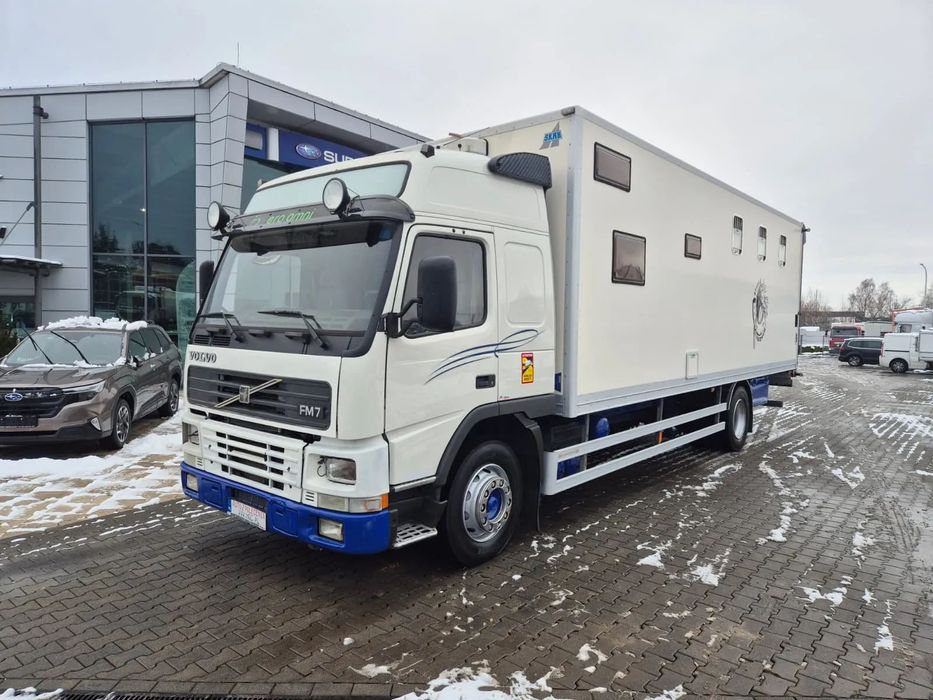 Volvo FM 7 / DO PRZEWOZU BYDŁA I KONI / 5 MIEJSC / POMIESZCZENIE MIESZKALNE / 1 WŁ / SUPER STAN / NIE ZAWODNE VOLVO / OKAZJA RYNKOWA!  Koniowóz na 5 koni+ kamper dla 3 ludzi /Bardzo zadbany /Unikat rynkowy