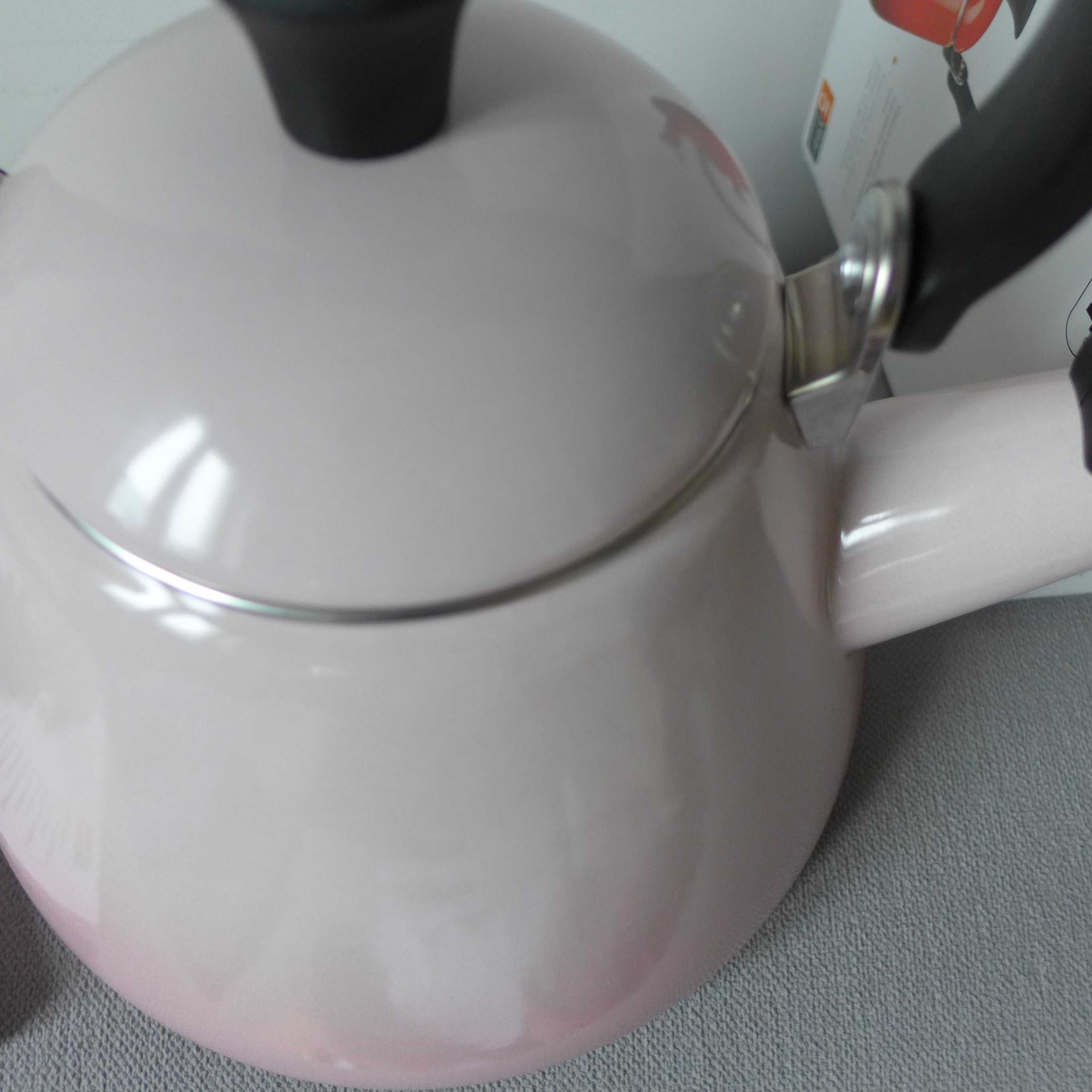 Czajnik stalowy emaliowany LE CREUSET KONE z gwizdkiem PINK RÓŻOWY