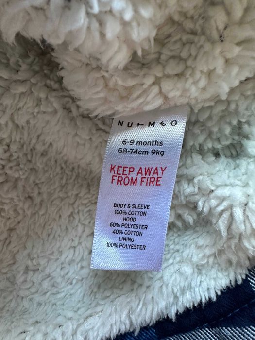 Ciepła ocieplana koszula bluza w kratę z futerkiem Nutmeg 68-74 cm 6-9