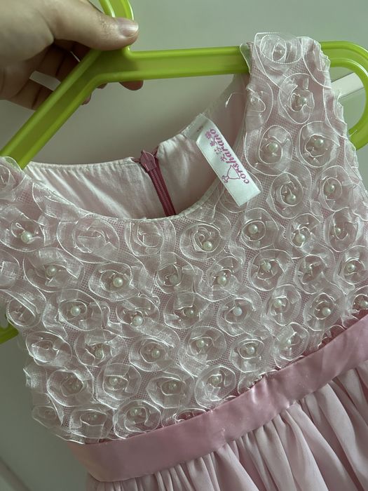 Sukienka 104/110 tiulowa różowa dla dziewczynki na wesele, chrzest