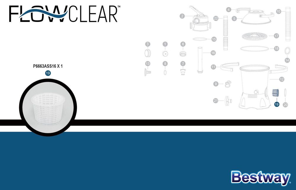 Coador filtro areia Flowclear™ Bestway® (2.006 l/h - 3.028 l/h)