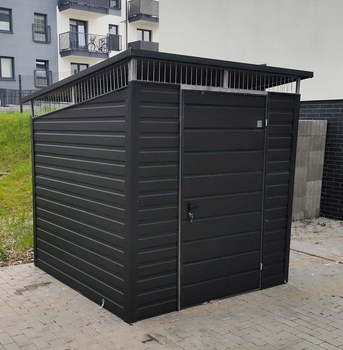 Wiata śmietnikowa Grafit z Całej Blachy, konstrukcja ocynk