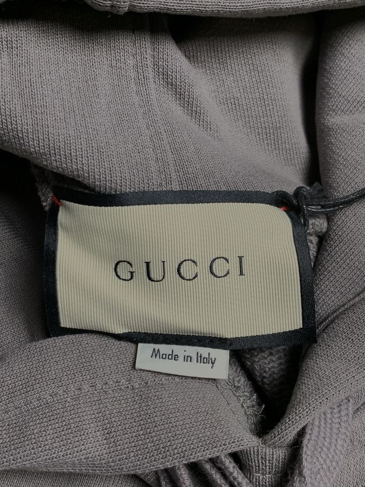 Худі Сіре Gucci Interlocking G Stripe