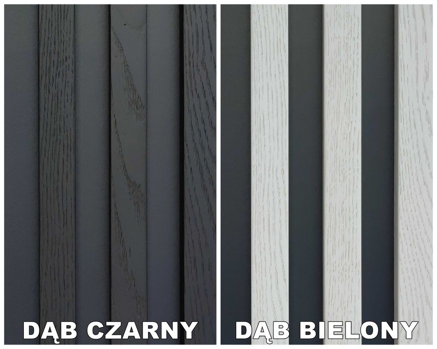 Panel Lamelowy 50x50 cm, lamele DĄB na płycie na czarnym tle