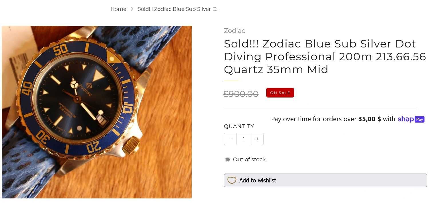 Zegarek Zodiac Professional 200M Blue Mariner Diver Sea Wolf S Point