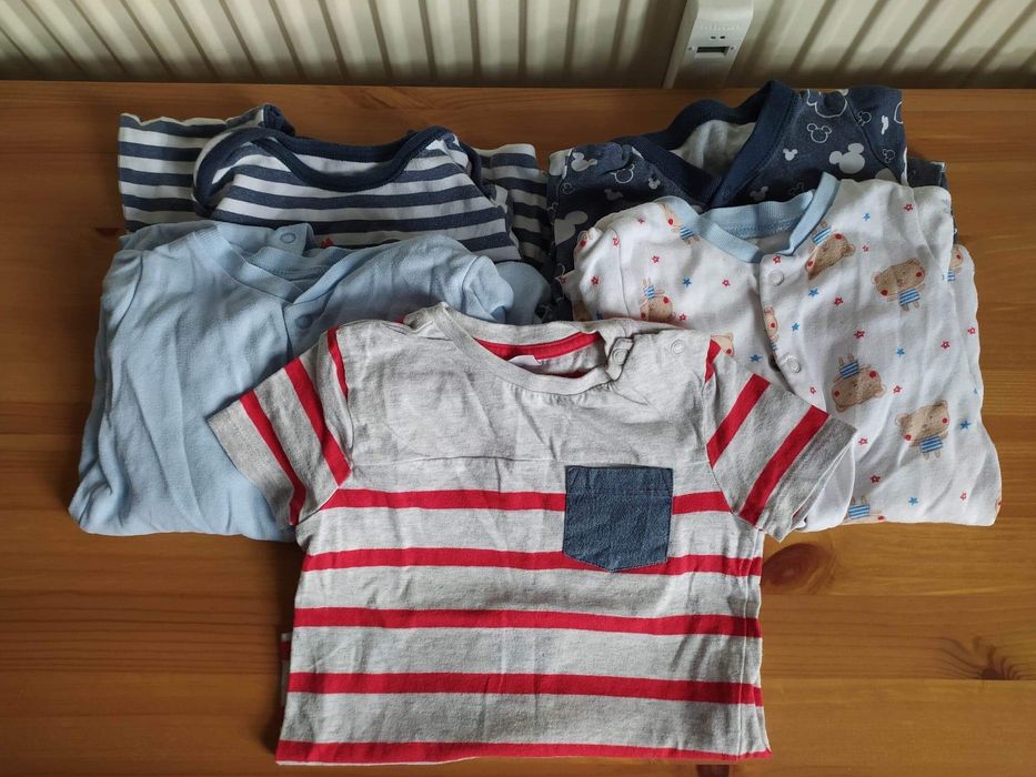 Pajacyki i bluzka, ubranka rozm. 86, 12-18m