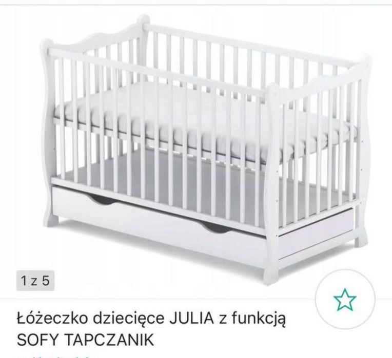 Łóżeczko dziecięce JULIA z szufladą i funkcją sofy/tapczanika