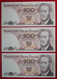 Banknoty 100 zł z 1986 r. UNC