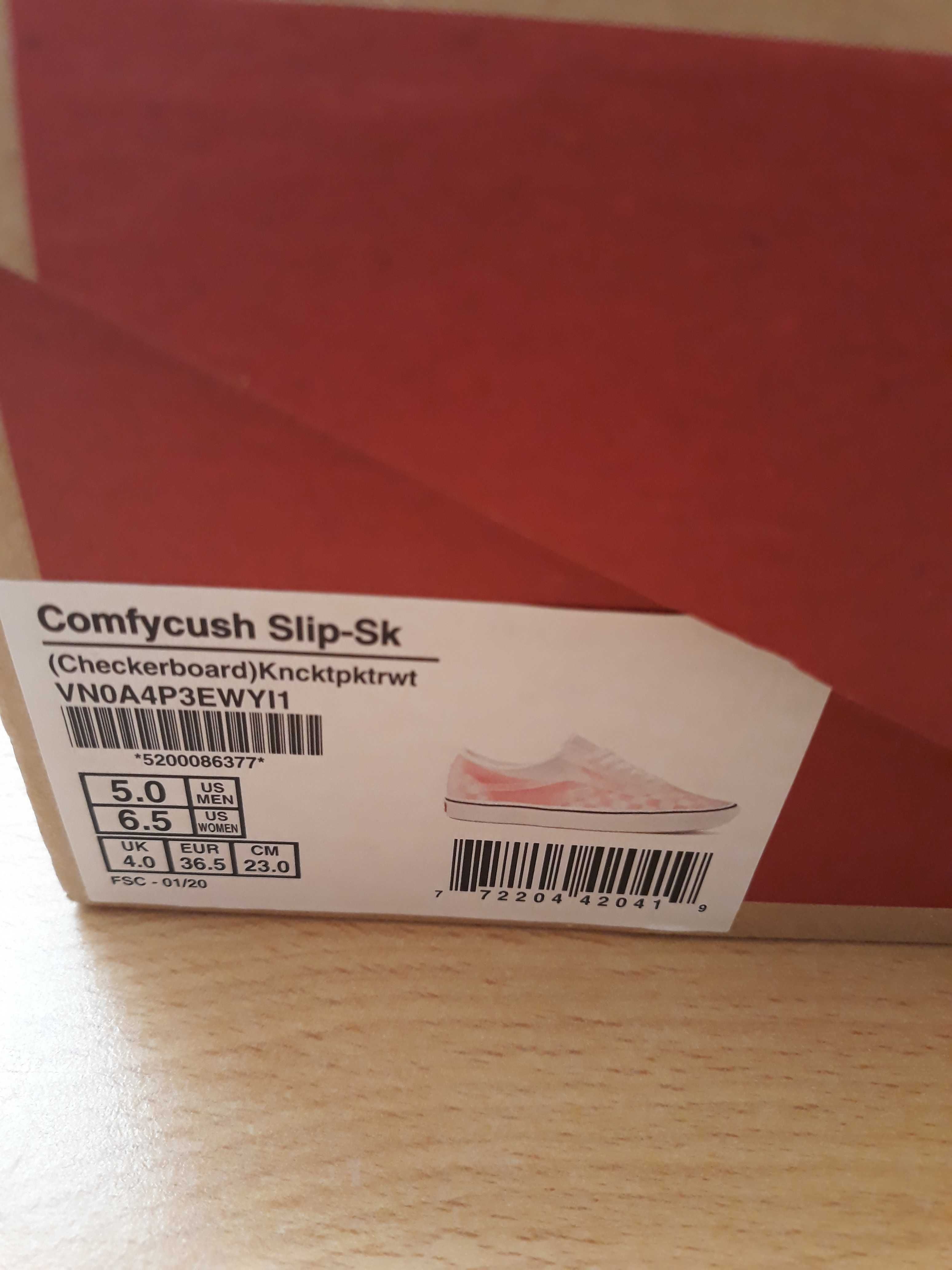 Buty Vans różowo - białe dla dziewczynki