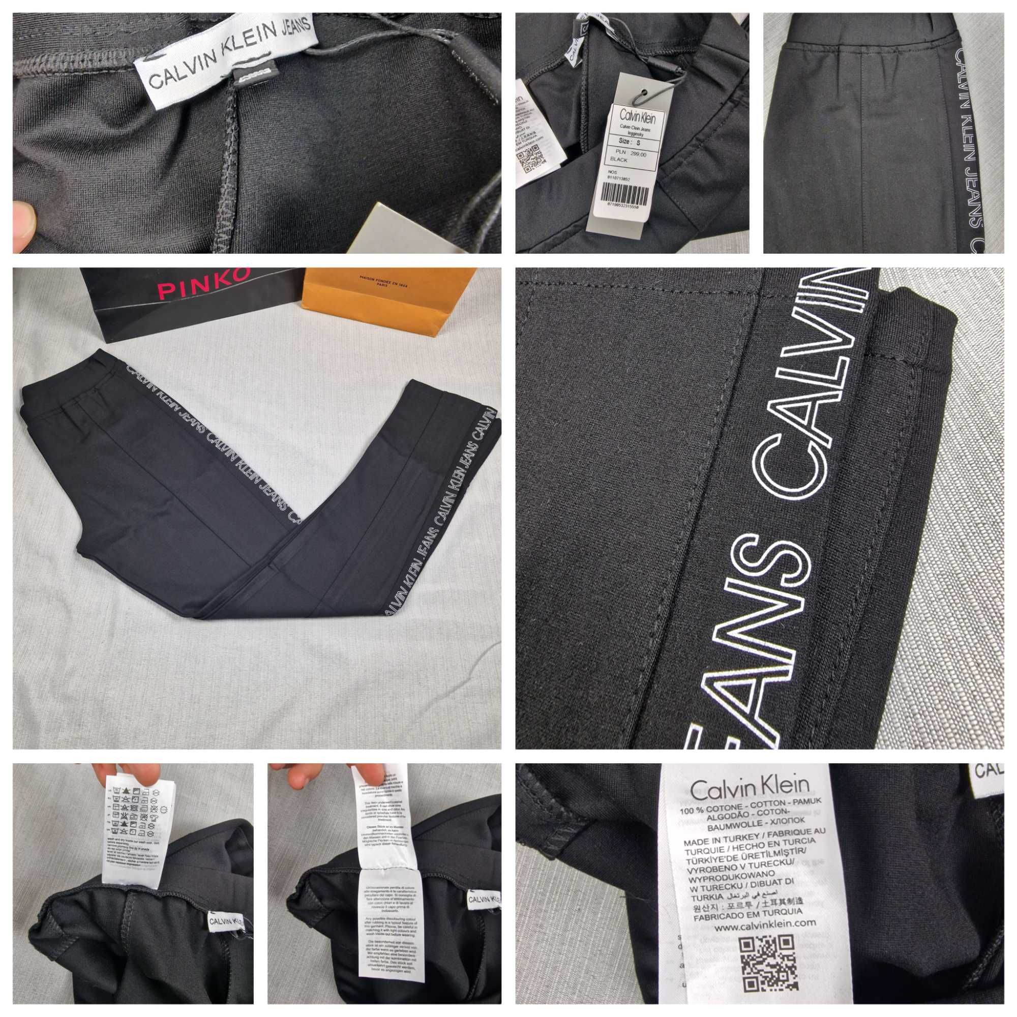 Legginsy damskie Calvin Klein czarne spodnie damskie hit