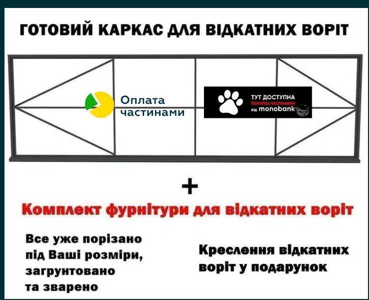 Каркас для відкатних воріт, Каркас откатных ворот