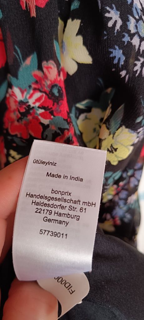 Sukienka indyjska łączka, r. 42, BonPrix, kwiaty, letnia sukienka
