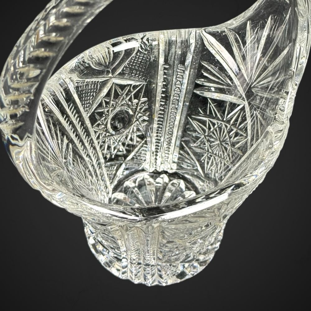 Kryształowy koszyk vintage szkło kryształowe bomboniera B41254