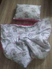 Poduszka i kołdra dla dziewczynki do przedszkola i łóżeczka
