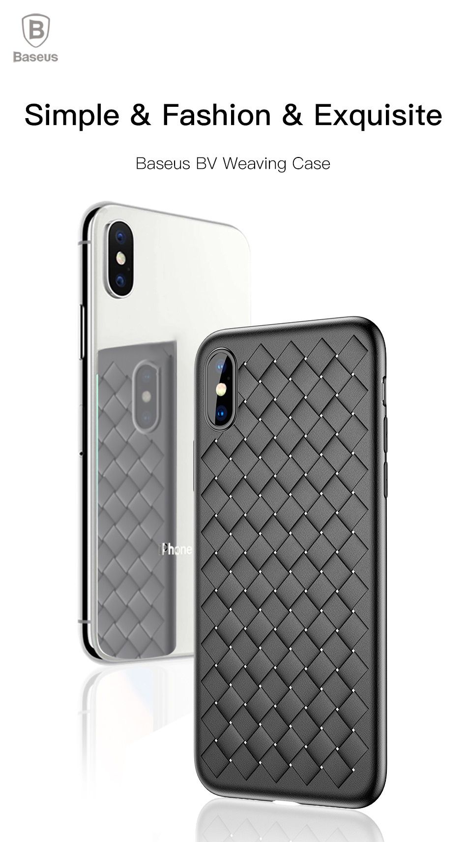 Capa Baseus Silicone Slim P/ iPhone X / XS -Preta/Vermelha/Azul -24h