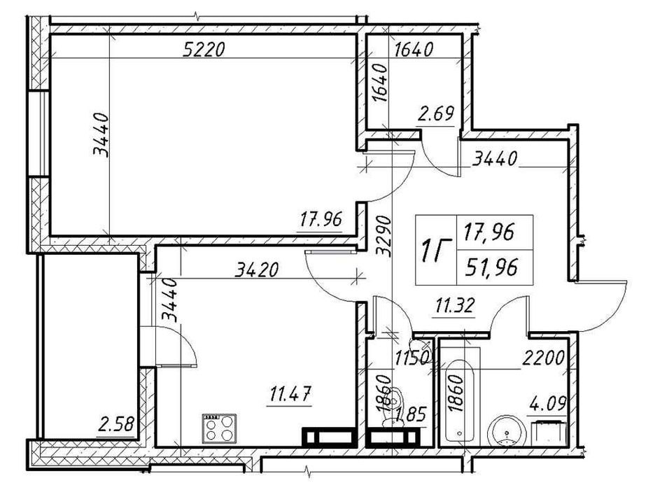 Продається 1-кім.кв. 52 метра ЖК Navigator-2 – вул. Коноплянська, 22Б