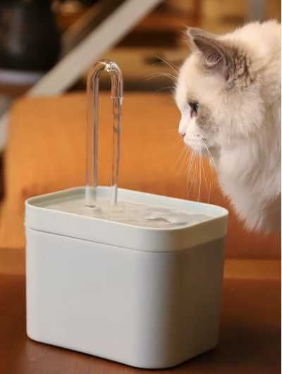 Автоматичний фонтан для котів/собак (1.5 л, USB, білий прозорий)