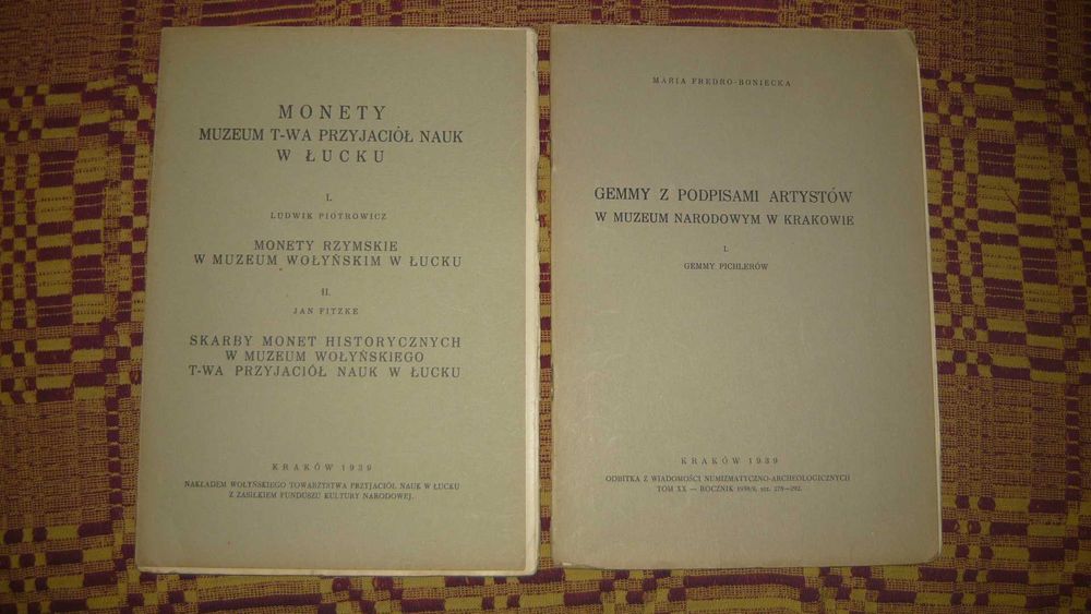 Monety Muzeum T-wa Przyjaciół Nauk w Łucku; Gemmy z podpisami... 1939r