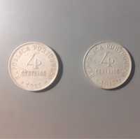 lote de 2 moedas 4 centavos 1917 1ª Republica Portuguesa