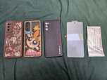 Etui case samsung s20 fe atomówki kwiaty skórzany folia hydrożelowa